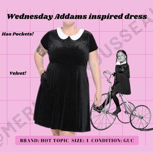 Hot Topic 4 Wednesday Addams inspired Dress with pockets